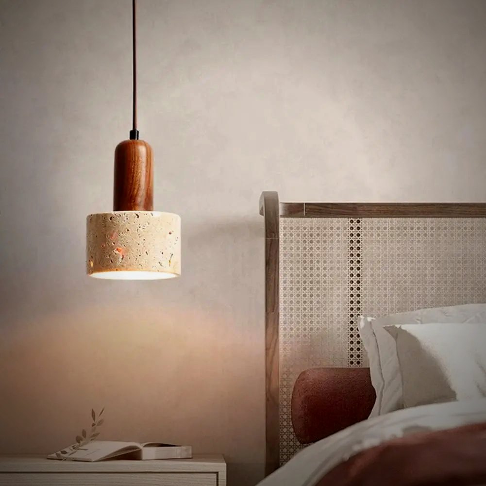The Stone Pair Travertine Pendant Set